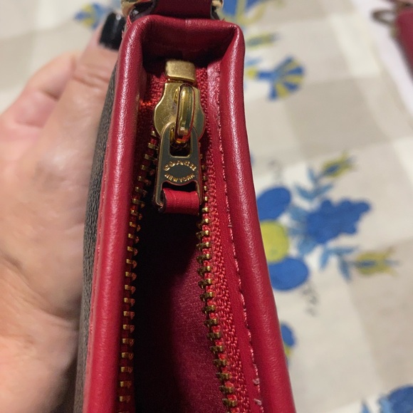 Coach Brown and Red Crossbody Bag - Picture 5 of 8